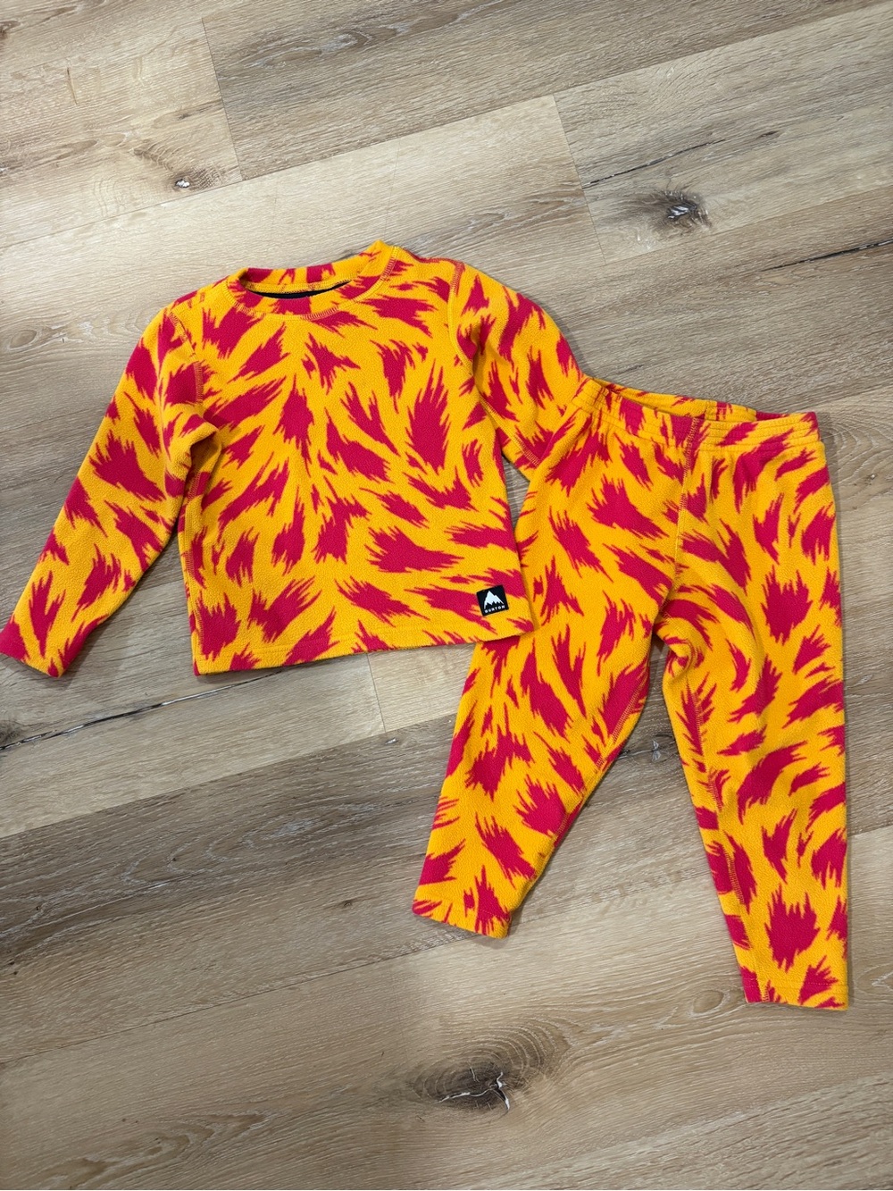 Burton Kids Yellow and Pink Abstract Print Fleece Long John Set